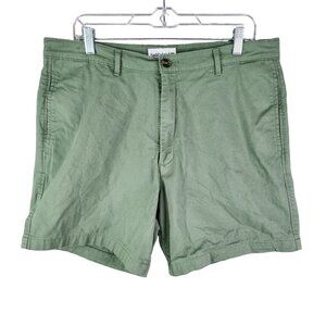 Mens Saddlebred Green Chino Shorts Cotton Blend Stretch 6.5" Inseam Size 36W